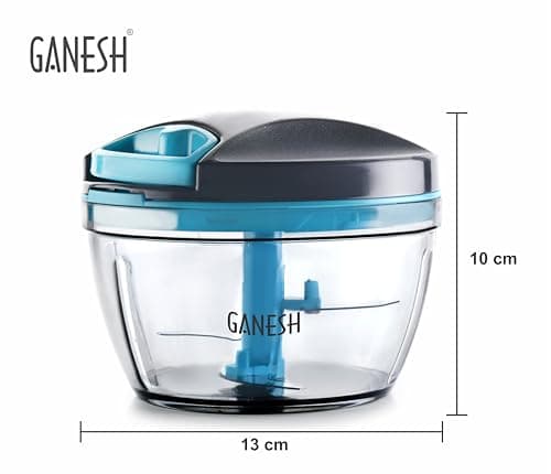 GANESH Wonder Kitchen Dori Handy Vegetable and Fruit Manual Onion Dry Fruit Salad Maker Vegetable Quick String Chopper Machine, Cutter – 3 Stainless Steel Blades (470 ml, Grey) 4
