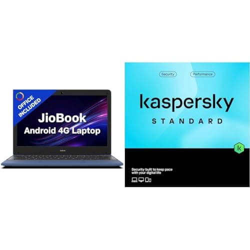 JioBook 11 with Lifetime Office/Android 4G Laptop Mediatek 8788 (JioOS) / Octa-core/ 4GB RAM / 64 eMMC Storage/Thin + Kaspersky Standard 1 Device 1 Year (Physical Pack)