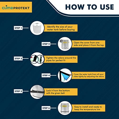 Chemzone Water Tank Insulation Cover | Heavy Duty 3 Layer Thermal Jacket | UV Resistant Waterproof Material | Adjustable Fit with Secure Straps |Keeps Water Cool in Summer&Warm in Winter(750Liters) 4