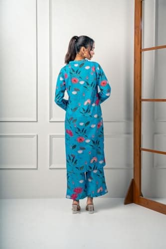 India Circus by Krsnaa Mehata Sapphire Garden Co-Ord Set Size 38 for Women Stylish Kurta Set Ethnic Printed Co-Ord Set 3