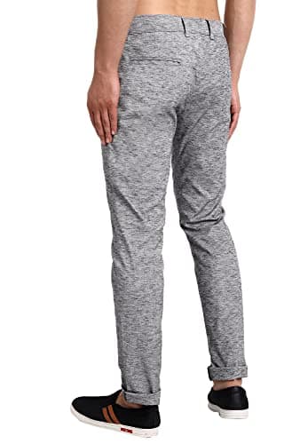 Majestic Man Slim Fit Formal Trousers for Men (Grey Black,34) | Rise Style: Mid Rise 4
