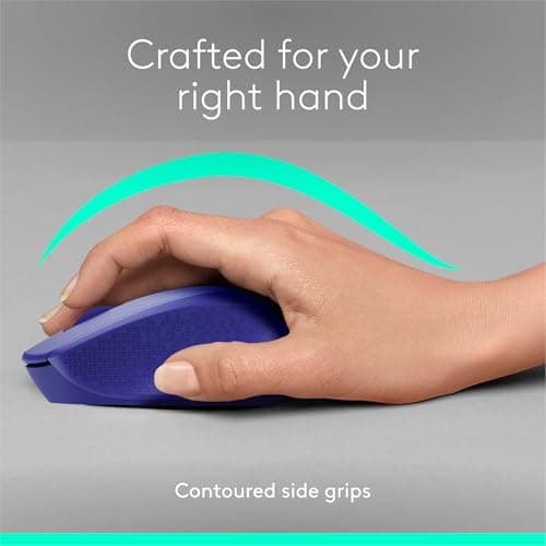 Logitech M331 Silent Plus Wireless Mouse, 2.4GHz with USB Nano Receiver, 1000 DPI Optical Tracking, 3 Buttons, 24 Month Life Battery, PC/Mac/Laptop - Blue 3