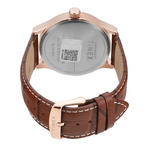 TIMEX Analog Watch for man with Grey Round Dial & Brown Leather Strap Band Water Resistant Men's Wrist Watches - TWEG19608 5