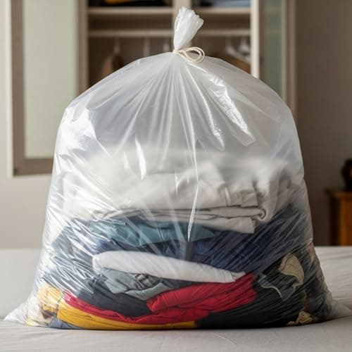 Pack of 10 – Large Clear LDPE Plastic Bags (30 x 50 Inch) for Luggage, Suitcase, Chair, Mattress, Painting, Almirah & Storage – Dustproof LDPE Trolley Covers for Travel & Moving 4