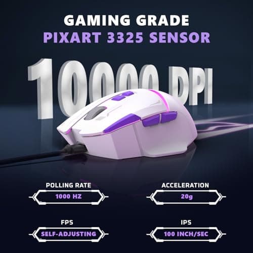 EvoFox Performance Series Banshee Rechargeable Wireless Gaming Mouse (2.4G+BT+Wired), Hyper Connect-Pixart3325 Sensor, Upto 1000Hz Polling Rate & 10000DPI,8 Programmable Buttons,Comprehensive Software 3
