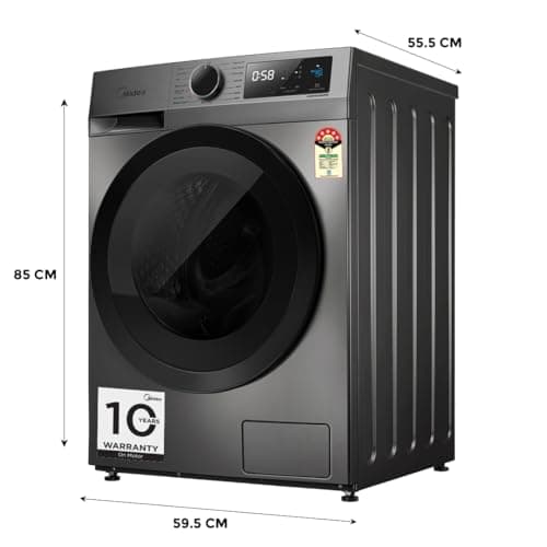 Midea 7 Kg 5 Star Fully Automatic Front Load Washing Machine with Inverter Motor, Self Clean Drum Technology, 15 Wash Programs (MFG17W70B/T-IND, Titanium Grey) 4
