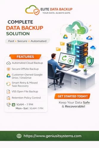 Elite Data Backup – Automatic Cloud Backup Software for Windows | Backup to Google Drive & OneDrive | Ideal for Tally & Accounting Data | 1 User 1 Year | License Key via Email | India's No 1 Backup So 4
