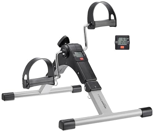 Amazon Basics Mini Bike Digital Pedal Exerciser | Mini Cycle for Home Workout with Fixing Strap, Adjustable Resistance & LCD Display | Versatile Workout Equipment |Black