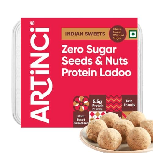 Artinci High Protein Laddu (190 gm)- Energy Bar Replacement for Workouts - High Fiber & Energy Laddoo - Low Carb, Sugar Free, Diabetic & Keto Friendly - As Seen On Shark Tank India