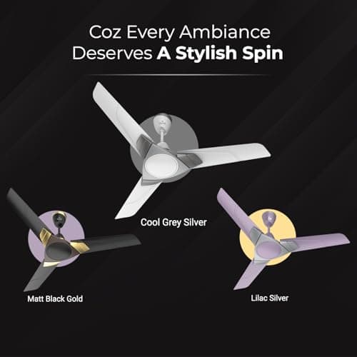 Polycab Aereo Plus Star Rated, 1200mm Ceiling Fan For Home | High Speed & Air Delivery | Saves Up To 33% Electricity, Rust-Proof Blades, 52 Watt | 3-yr Warranty【Pearl White Cloud Grey Silver】 5