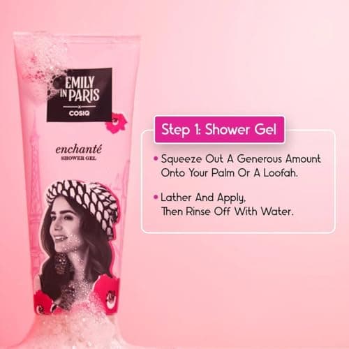 Cos-IQ Emily in Paris Luxury Bath & Body Care Set | Rakhi Special Gift | Body Mist, Shower Gel & Moisturizer | Floral Woody Musk | Perfect Gift for Sister, Girlfriend & Wife | Pack of 3 3