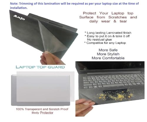 Anjo 4 in 1 Combo Of 15.6 Inch & 16:9 Display Aspect Ratios Laptop Screen Protector, KeySkin, Body Lamination Trackpad Area & Lid-Back Side (Transparent) 6