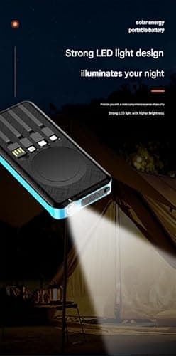 Mastyle® Solar Power Bank 10000mAh with Four Built-in Cables and Larg Capacity Battery Backup 4