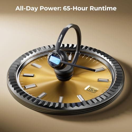 Waxop Wireless Headset with Mic for Work, Bluetooth Headset with Microphone (Noise Cancelling & Mute Button), Wireless Headphones with Mic for Work from/Office/Call Center/Computer/Teams/Zoom 4