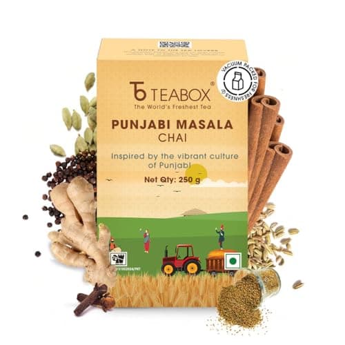 Teabox Punjabi Masala Chai - Bold & Spice-Infused, Inspired by Iconic Dhabas | Rich, Strong, & Aromatic with 8 Indian Spices | Traditional, Invigorating, and Perfect for Milk | A True Punjabi Classic
