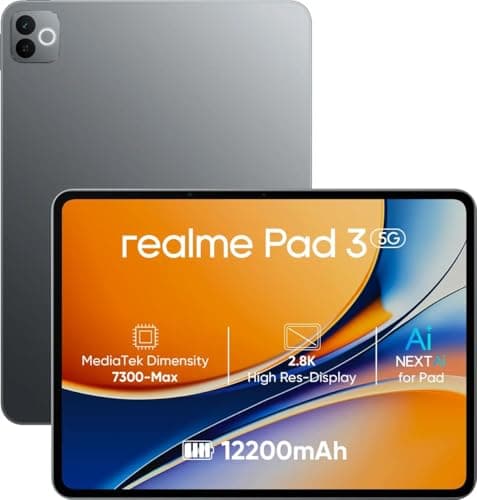 realme Pad 3 with Biggest Battery in Segment 8 GB RAM 128 GB ROM 11.6 inch with Wi-Fi+5G Tablet (Space Grey)