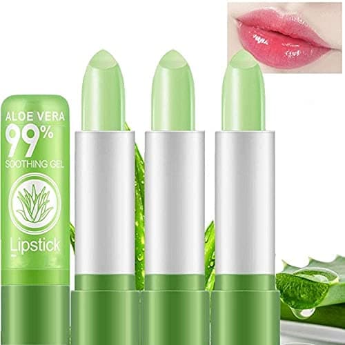 VBA Long Lasting Nutritious Lip Balm Lips Moisturizer Magic Temperature Color Changing Aloe Vera Lipstick Pack of 3