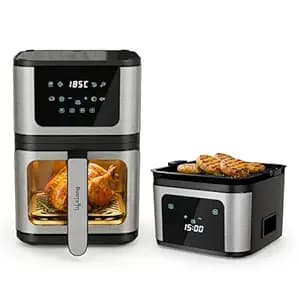 Lifelong BRIK 2-in-1 Air Fryer & Barbeque | 1350W Power, 8 Presets | 4.2L Basket with Glass Window | Flip Design for Air Frying & Grilling | Low Oil Cooking, 360° Rapid Air Technology |LED Touch Panel