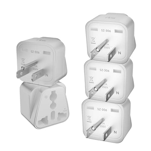 rts (5 Pack) Universal Travel Adapter Converter Plug India to US USA American (Type B) to Canada, Mexico, Japan Thailand, Brazil, Cuba for Laptop, Chargers Smartphones Laptops Camera Chargers Tablets