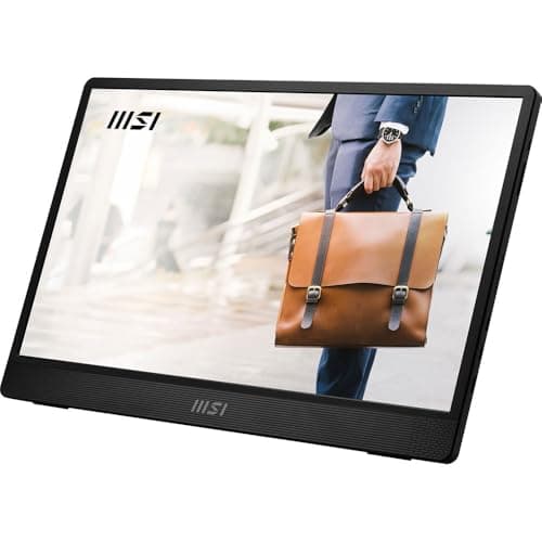 MSI PRO MP161 E2, 15.6 inch (39.62 cm), IPS Panel, Full HD 1920 x 1080, 60Hz, Black, Eye-Friendly Screen, Speakers, Enhanced Chassis & Kickstand, Mini-HDMI 2.0b, 2 x USB Type-C Monitor 4