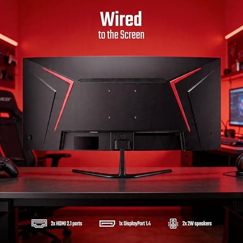 Acer Nitro ED340CUR J0 34 Inch UWQHD Curved Gaming Monitor | 3440x1440 VA Panel | 120Hz (DP) | 1ms VRB | AMD FreeSync Premium | HDR10 | 1500R | 2x HDMI 2.1 + DP 1.4 | Easy Tilt | Speakers | VisionCare 4