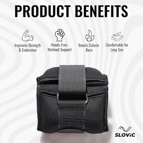 Slovic Ankle Weights 2 KG [2 x 1 KG] for Legs | Adjustable Leg Weights | Extra Weight for Leg Exercise for Men & Women | Strength Training Weight for Walking, Running, Gym, Physical Therapy 4