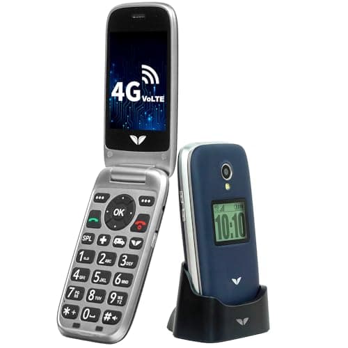 Easyfone Royale - 4G Flip Phone for Seniors | 2.8" Big Screen | Loud Sound with Additional Boost Option | Big & Talking Buttons | USB-C & Dock Charger | SOS | Photo Speed Dial |