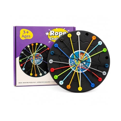 Rope Untangling Game for Kids & Adults | 10 Rope Challenge Brain Teaser Puzzle | Educational STEM Learning Game | Interactive Family Puzzle Game | Portable Travel IQ Toy | Ages 3+