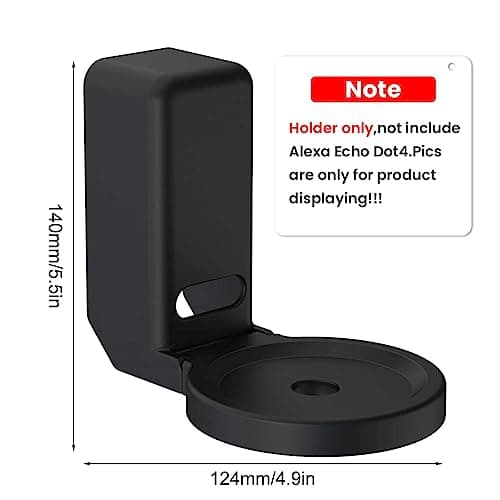 JERN® Wall Mount for Alexa Echo Dot 4th Generation, Space-Saving Solution Wall Mount Holder with Cord Management for Your Smart Home Speakers (Black) 2
