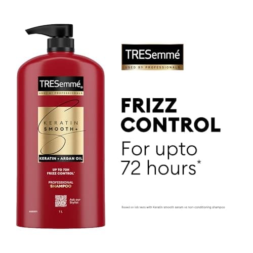 TRESemmé Keratin Smooth+ Shampoo 1000ml | 72H Frizz Control with Keratin Protein & Argan Oil | Paraben Free Smoothening Shampoo for Dry & Frizzy Hair 2
