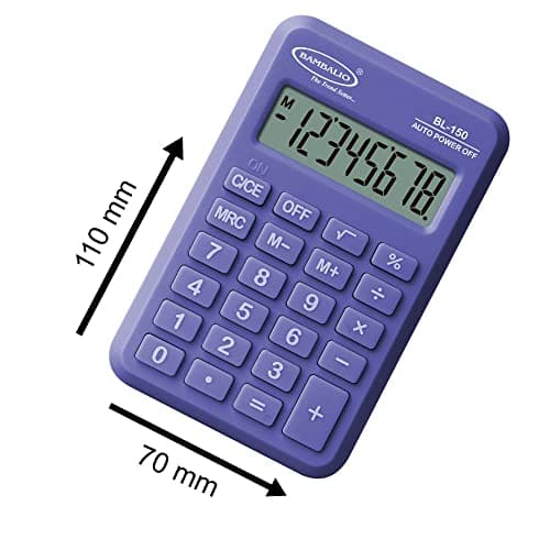 Bambalio 8 Digits BL-150 Pocket Size Electronic Calculator 3 Years Warranty. (Purple) 2