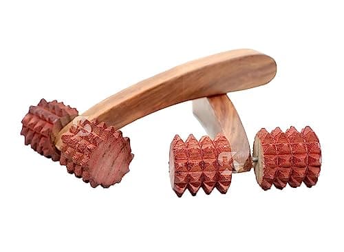 Antlantic Wood Store Balayantra Wooden Roller Head Manual Massager for Hair Fall Prevention, Soothing Acupuncture Effect, Stimulates Roots & Blood Circulation, Pain Relief