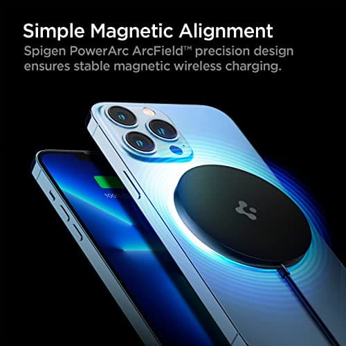 Spigen ArcField Magnetic Wireless Charger Compatible with iPhone 17/16/15/14/13/12 Pro Max Mini, AirPods 3/2, AirPods Pro 2/1 - Black 2