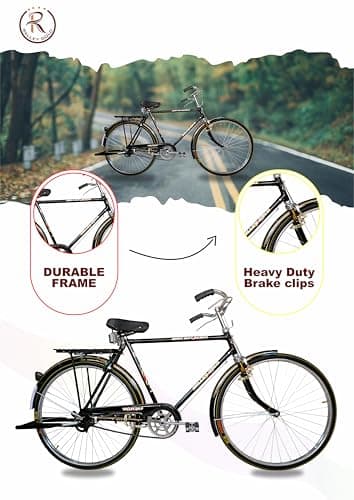 RALLEY GOLD Rally Popular 22 Inch Men's Full Size Bicycle | with Carrier, Stand and Lock | Single Speed (48 Teeth Heavy Duty Chainwheel), Road Bike 2
