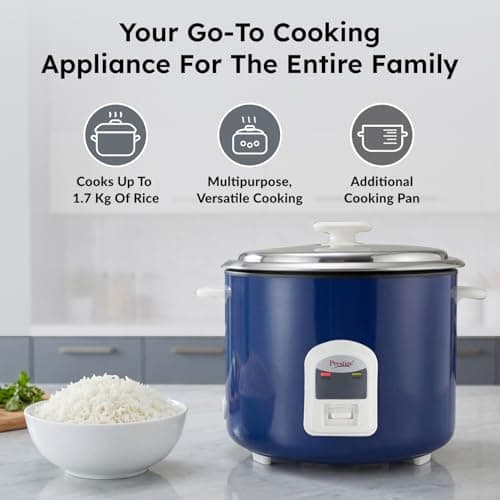 Prestige Electric Rice Cooker - Cute 2.8-2 (2.8 L Open Type, with Stainless Steel Cooking Pan - 2 Unit) 3