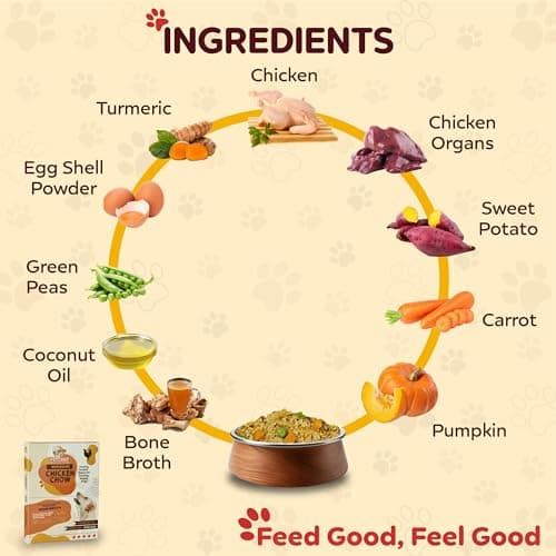PetChef's Wet Dog Food|Grain-Free Chicken Chow & Brown Rice|Delicious wet Gravy|Natural and Grain-Free, No Artificial Flavours, Added Vitamins and Proteins|Dog Food for Adult and Puppy|Pack of 5x300gm 3