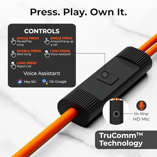 TRIGGR Zing Type-C Wired Earphones with 13mm Driver, in-line Controls, Rich Bass, Mic Wired (Midnight Blaze, in The Ear) 5