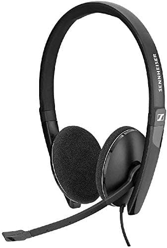 Sennheiser Pc 3.2 Chat-Lightweight Stereo Headset with Adjustable Noise-Cancelling Microphone-for Internet Telephony and E-Learners-Pc Connectivity- Great for Gaming, Work, & Study, Black-in Ear
