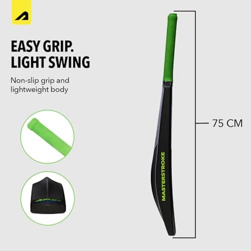 Boldfit MasterStroke Plastic Cricket Bat Full Size Durable Bats for Tennis & Wind Ball Lightweight Adult & Teen Tournament Match Bat, Blue- Size 6 4