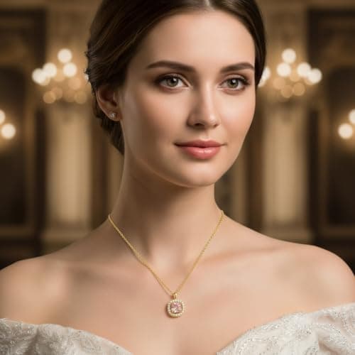 MIAMI Jewellery Gold Diamond AD Stone Solitaire Pendant Necklace for Women Adjustable Chain Stylish Locket Necklace Set Anti Tarnish Jewellery Valentine Gifts for Woman Girlfriend Couple Wife -196 2