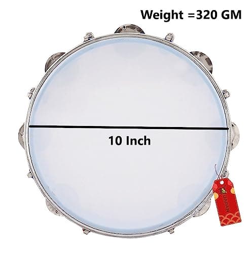 UAPAN Dafli Musical Instrument Dafli/Tambourine 10 inch Hand Percussion Musical Instrument (Blue tambourine) 2