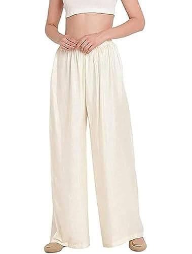 Thrifty Thread We Promise Comfort Women's and Girls Cotton Reyon Regular Fit Palazzo Pants (Pack of 1)- OFFWHITE-2XL