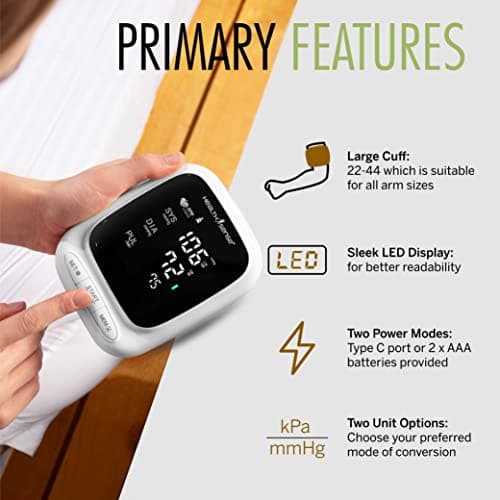 HealthSense Heart-Mate BP144 Upper Arm Automatic Digital Talking Blood Pressure Monitor, Heart Rate Machine & Pulse Checking meter for Accurate Home Monitoring with 1 Year Warranty, Batteries Included 2