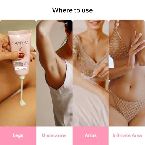 Namyaa Hair Removal Cream for Intimate Skin with Free Vitamin C Serum, 60 gram, Pack of 3 3