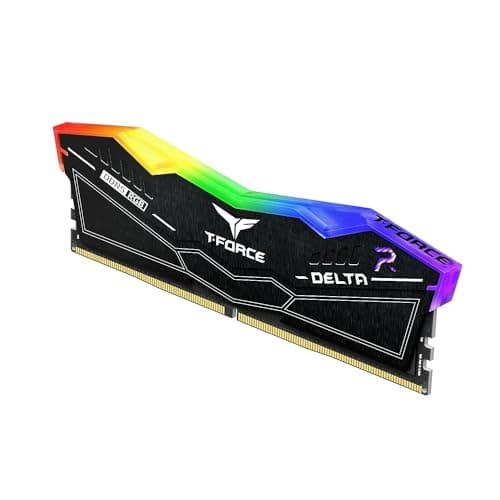 TeamGroup T-Force Delta RGB 16GB 6000MHz (6000MT/s) CL38 Black DDR5 Desktop Gaming Memory, Metal Heatsink, ARGB Sync, ECC, XMP 3.0/EXPO, Compatible With Intel/AMD CPU, High Performance Low Latency RAM 2