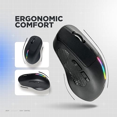 Acer Prism Wireless Mouse | Dual Mode 2.4GHz & BT 5.1 | 6 Buttons with Scroll Wheel | 800/1200/1600 DPI | Rechargeable 500mAh Battery | Running RGB | Lightweight 73g I Windows & Mac Compatible – Black 5