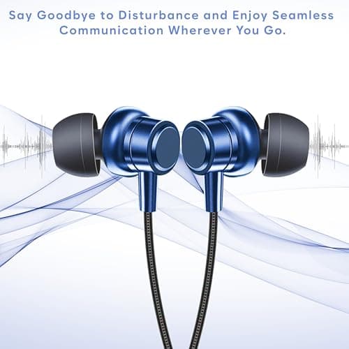 SIGNATIZE Neckband Bluetooth Headphones with Above 20 Hours Playtime with 10mm Drivers, Rich Music Experience, BT 5.3v, Type C Fast Charging, Neckband Earphones & IPX4 Water Resistant (Blue) 3