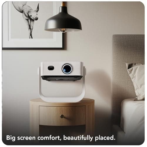 WZATCO Yuva Bolt, Fully Automatic, Smart Home Projector, Native 1080P, Sealed Optical Engine, HDMI ARC, Bluetooth Voice Remote, Screen Mirroring, 11000 Lumens, Portable Room Cinema, White 3