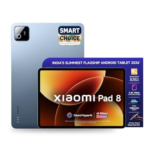 XIAOMI Pad 8 [Smartchoice] Flagship Snapdragon 8s Gen 4 |11.2" 3.2K Display | 12GB, 256GB | Ultra Slim Metal Design | 9200mAh Battery | 68 Bn+ Colours HyperAI | Wi-Fi 7 | Titanium Blue
