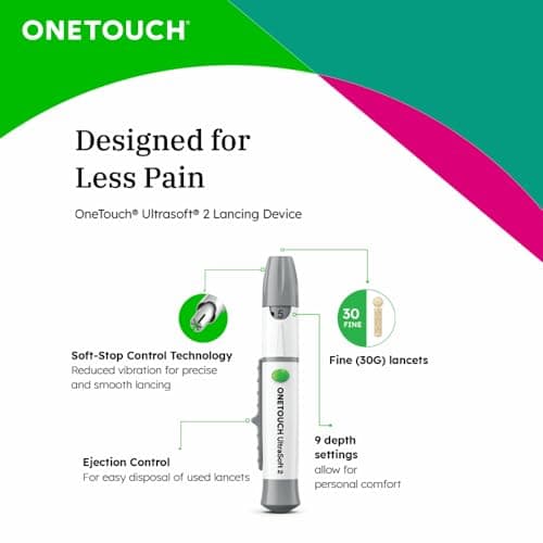 OneTouch UltraSoft 2 Lancets | Pack of 25 Lancets | Designed for Less Pain | Global Iconic Brand | For use with OneTouch UltraSoft & UltraSoft 2 Lancing Device 3